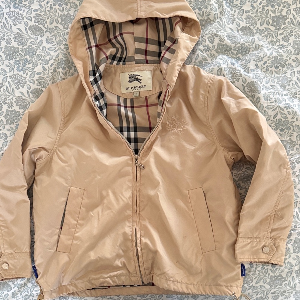 Burberry Kids tan Hooded Raincoat